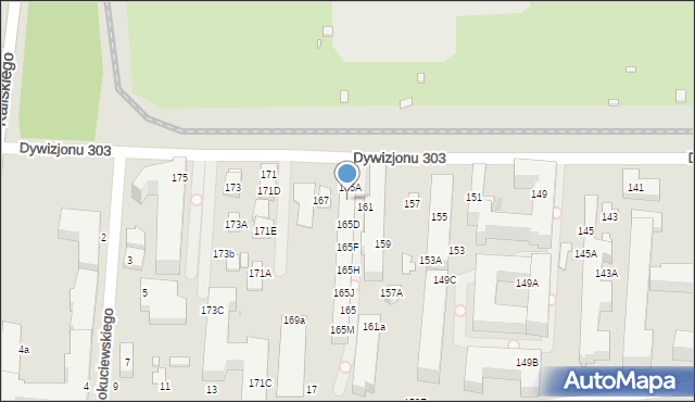 Warszawa, Dywizjonu 303, 165B, mapa Warszawy