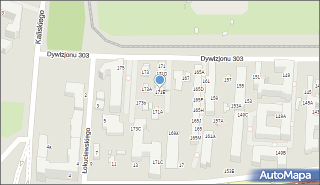 Warszawa, Dywizjonu 303, 171E, mapa Warszawy