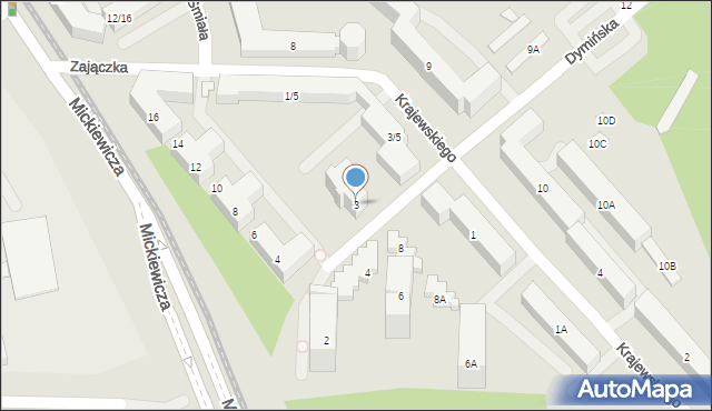 Warszawa, Dymińska, 3, mapa Warszawy