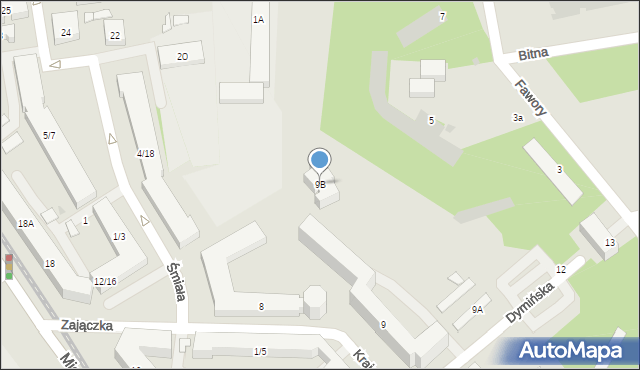Warszawa, Dymińska, 9B, mapa Warszawy