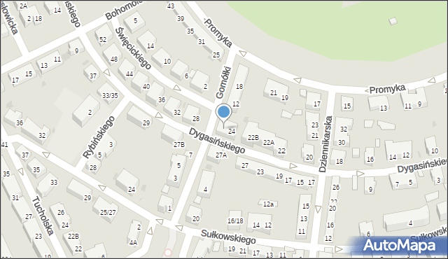 Warszawa, Dygasińskiego Adolfa, 26, mapa Warszawy