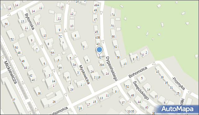 Warszawa, Dygasińskiego Adolfa, 41, mapa Warszawy
