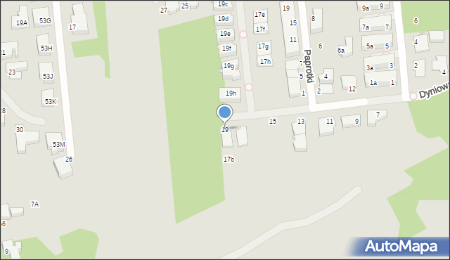 Warszawa, Dyniowa, 19, mapa Warszawy