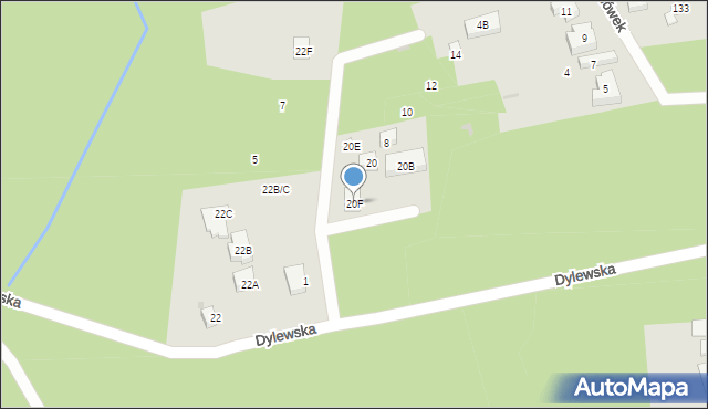 Warszawa, Dylewska, 20F, mapa Warszawy