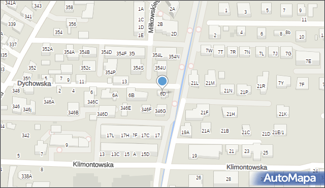 Warszawa, Dychowska, 6D, mapa Warszawy