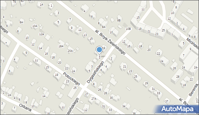 Wrocław, Dygasińskiego Adolfa, 1, mapa Wrocławia