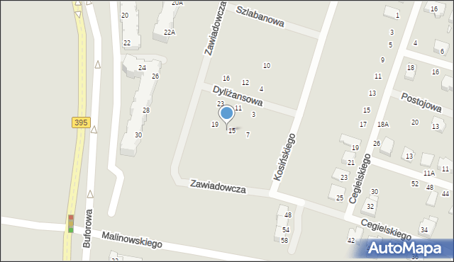 Wrocław, Dyliżansowa, 17, mapa Wrocławia