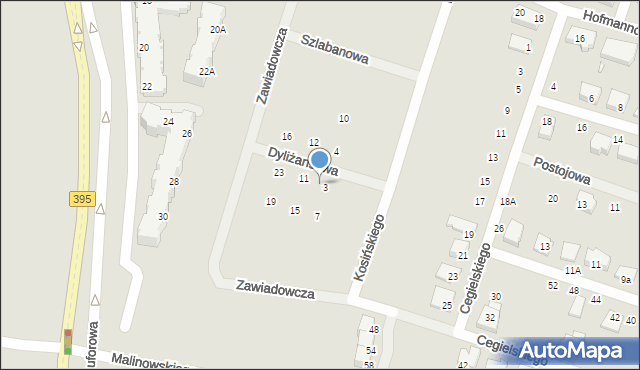 Wrocław, Dyliżansowa, 5, mapa Wrocławia