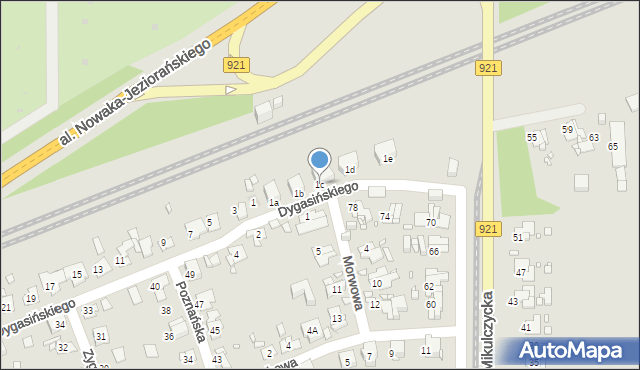 Zabrze, Dygasińskiego Adolfa, 1c, mapa Zabrza