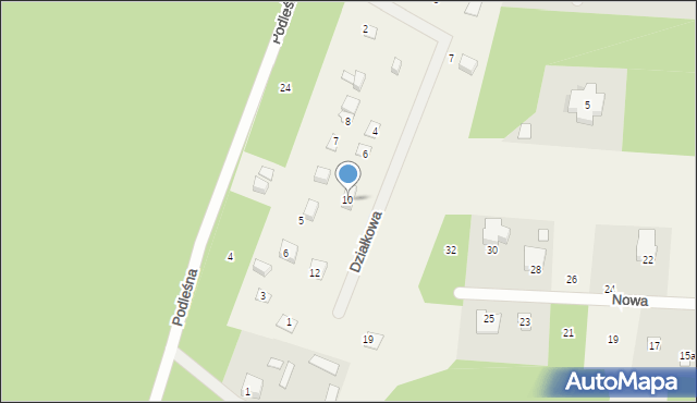 Adamów-Parcel, Działkowa, 10, mapa Adamów-Parcel