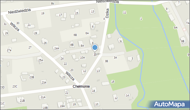 Adamowizna, Dzika, 10, mapa Adamowizna