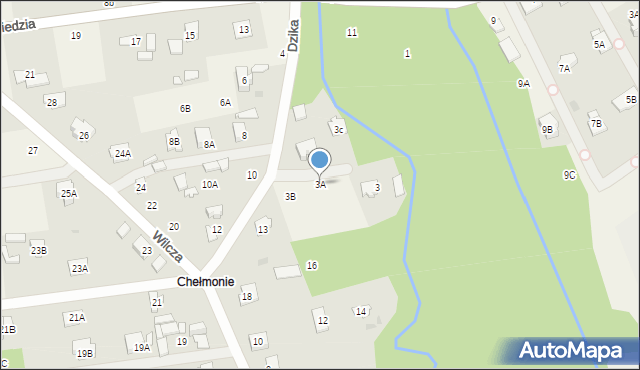 Adamowizna, Dzika, 3A, mapa Adamowizna