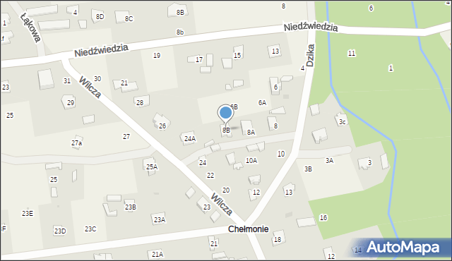 Adamowizna, Dzika, 8B, mapa Adamowizna