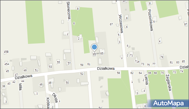 Barkowice Mokre, Działkowa, 63, mapa Barkowice Mokre