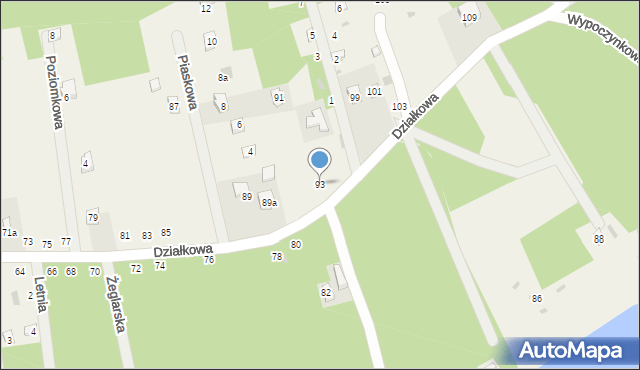 Barkowice Mokre, Działkowa, 93, mapa Barkowice Mokre