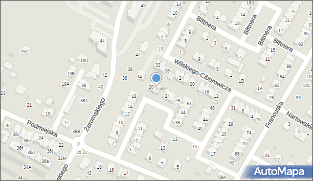 Biała Podlaska, Dziedzickiego Mikołaja, 22, mapa Białej Podlaskiej