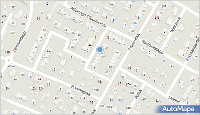 Biała Podlaska, Dziedzickiego Mikołaja, 23, mapa Białej Podlaskiej