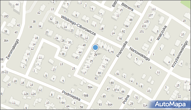 Biała Podlaska, Dziedzickiego Mikołaja, 29, mapa Białej Podlaskiej