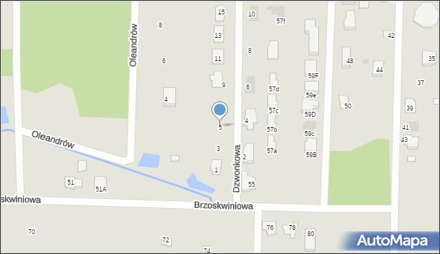 Białystok, Dzwonkowa, 5, mapa Białegostoku