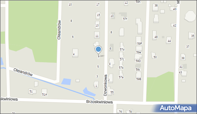 Białystok, Dzwonkowa, 7, mapa Białegostoku