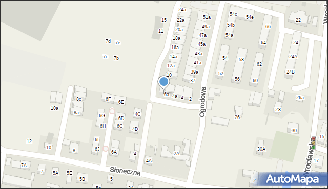 Bielany Wrocławskie, Działkowa, 8, mapa Bielany Wrocławskie