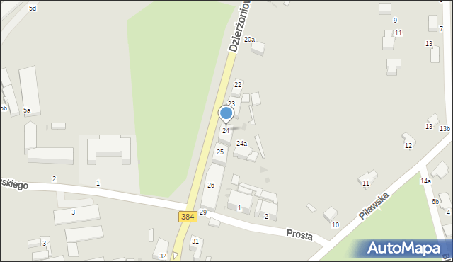 Bielawa, Dzierżoniowska, 24, mapa Bielawa