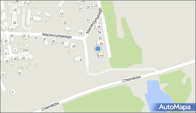 Bieruń, Dzierżonia Jana, ks., 9, mapa Bieruń