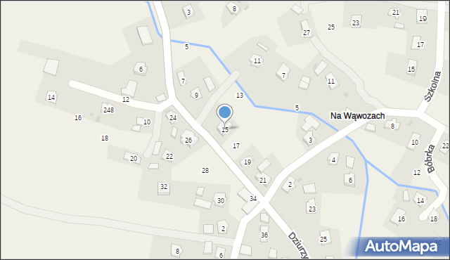 Bóbrka, Dziurzyńskiego Antoniego, ks., 15, mapa Bóbrka