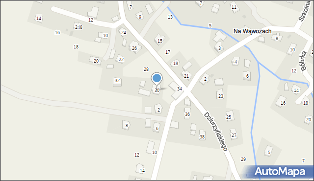 Bóbrka, Dziurzyńskiego Antoniego, ks., 30, mapa Bóbrka