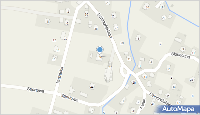 Bóbrka, Dziurzyńskiego Antoniego, ks., 40, mapa Bóbrka