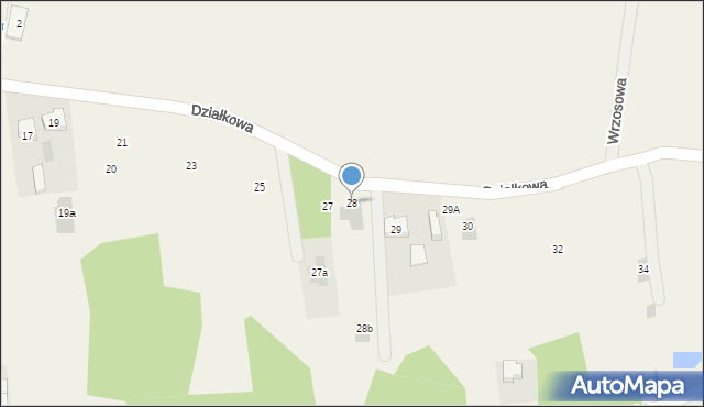 Borek, Działkowa, 28, mapa Borek