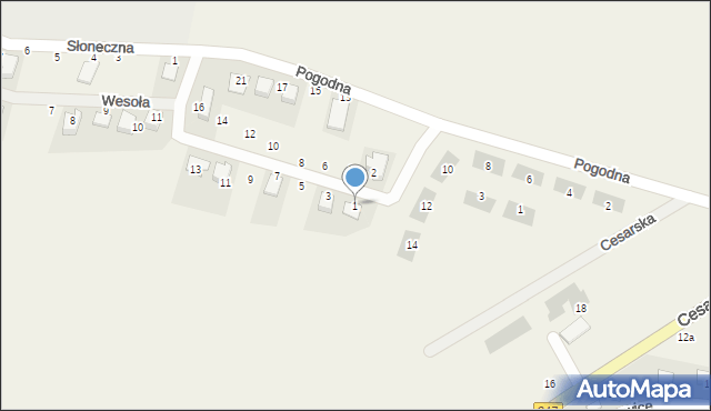 Cesarzowice, Działkowa, 1, mapa Cesarzowice