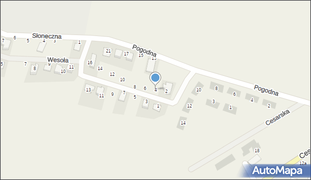 Cesarzowice, Działkowa, 4, mapa Cesarzowice