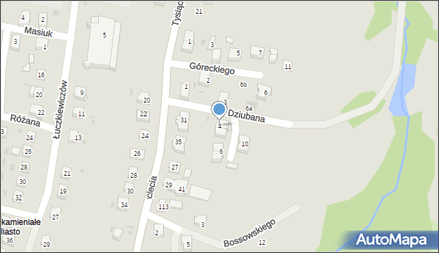 Ciężkowice, Dziubana Franciszka, 4, mapa Ciężkowice