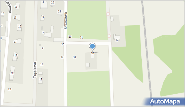 Czarnowiec, Działkowa, 36, mapa Czarnowiec