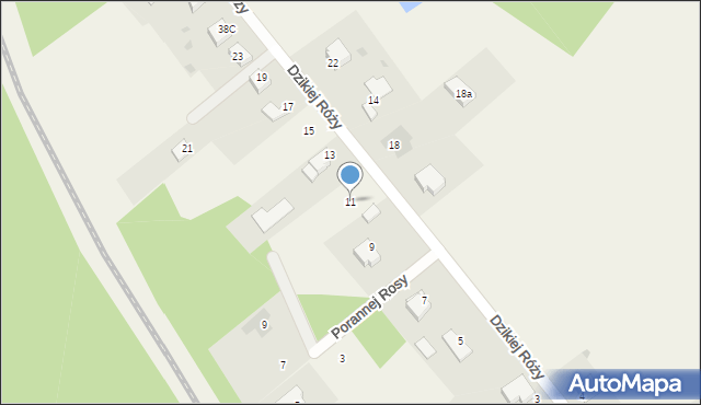 Czarnowiec, Dzikiej Róży, 11, mapa Czarnowiec