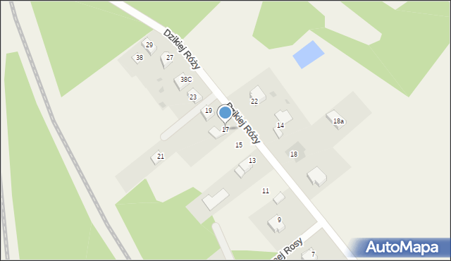 Czarnowiec, Dzikiej Róży, 17, mapa Czarnowiec