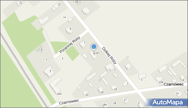 Czarnowiec, Dzikiej Róży, 5, mapa Czarnowiec