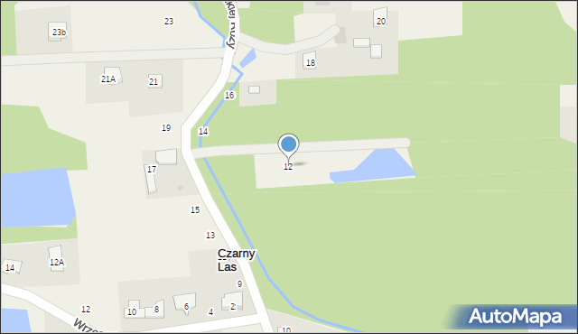 Czarny Las, Dzikiej Róży, 12, mapa Czarny Las