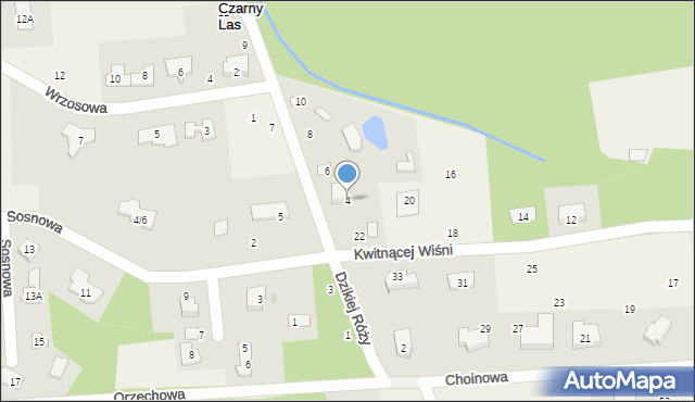Czarny Las, Dzikiej Róży, 4, mapa Czarny Las