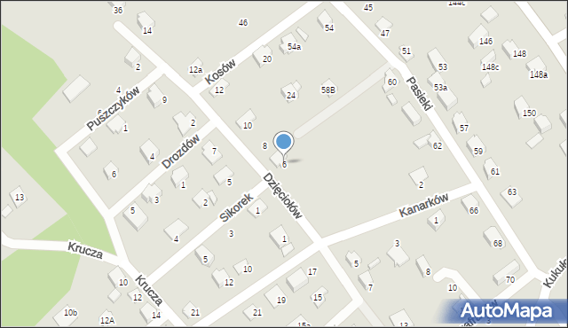 Czechowice-Dziedzice, Dzięciołów, 6, mapa Czechowic-Dziedzic