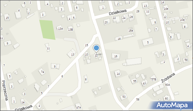 Czerwonak, Działkowa, 12, mapa Czerwonak