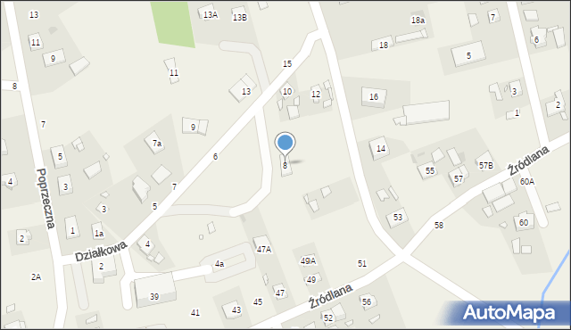 Czerwonak, Działkowa, 8, mapa Czerwonak