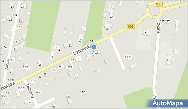 Częstochowa, Dźbowska, 17A, mapa Częstochowy