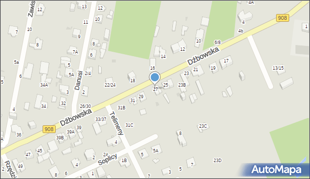 Częstochowa, Dźbowska, 27, mapa Częstochowy
