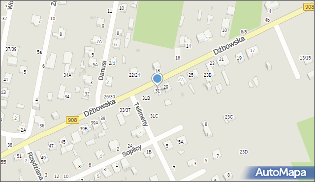 Częstochowa, Dźbowska, 31, mapa Częstochowy