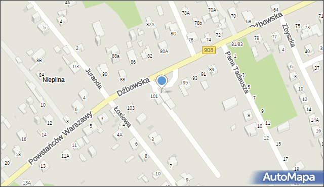 Częstochowa, Dźbowska, 97, mapa Częstochowy