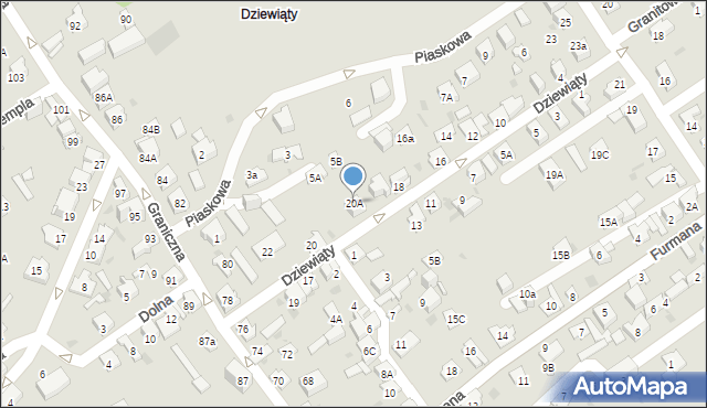 Dąbrowa Górnicza, Dziewiąty, 20A, mapa Dąbrowa Górnicza