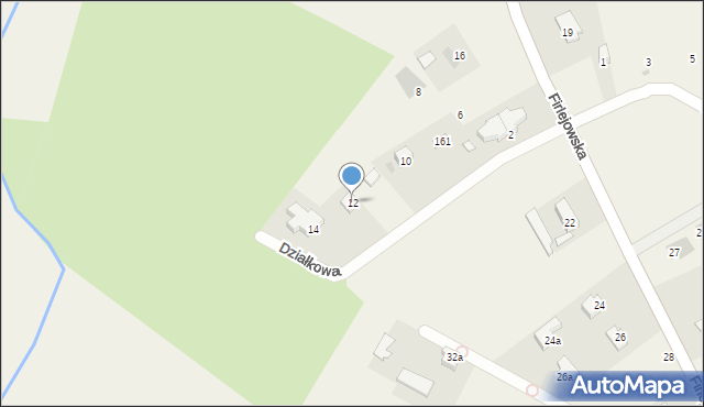 Dąbrowica, Działkowa, 12, mapa Dąbrowica