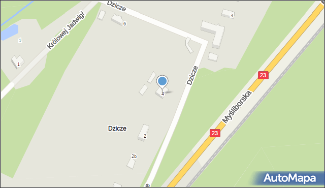 Dębno, Dzicze, 4, mapa Dębno